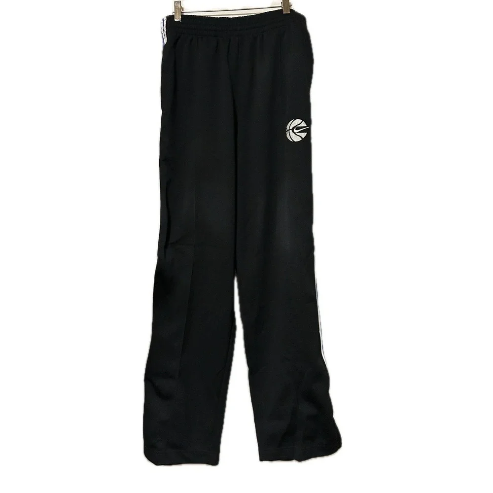 VTG Nike Basketball Zip Leg Track Pants. Black/Blue/White. Men's Size Medium.